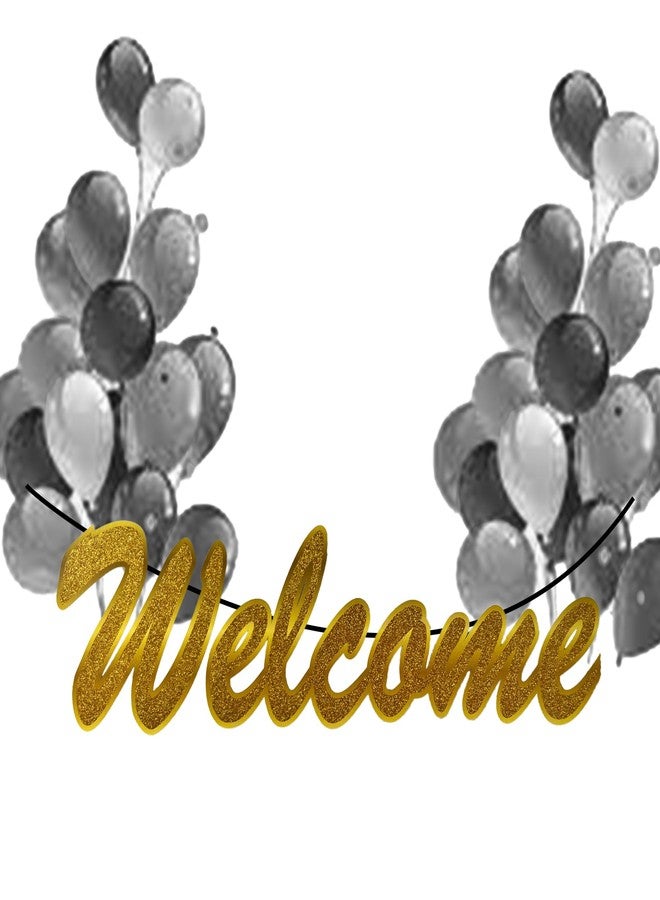 Pop Colours Gold Glitter Welcome Banner | Hanging Decoration | Suitable for Home, Office, or Any Celbration and Partys | Welcome Home Baby Decoration | 1 pcs (Gold ) - Image 4